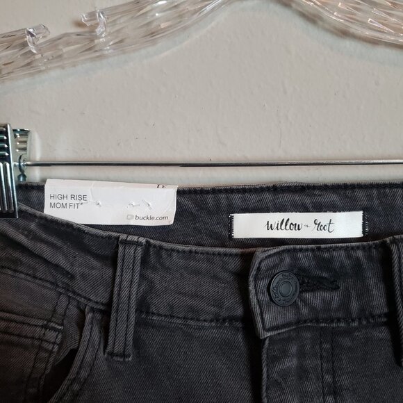 Willow + Root NWT Washed Black High Rise Mom Fit Distressed Jeans 31 - Picture 5 of 12